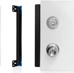 MOSECYOU Door Latch Guard Plate 12” with 1” Offset Cover, Protector Shield for Door Knob/Deadbolt/Mortise/Double Door Lock, Outswing Door Security, Heavy Duty Version(1 Pack)