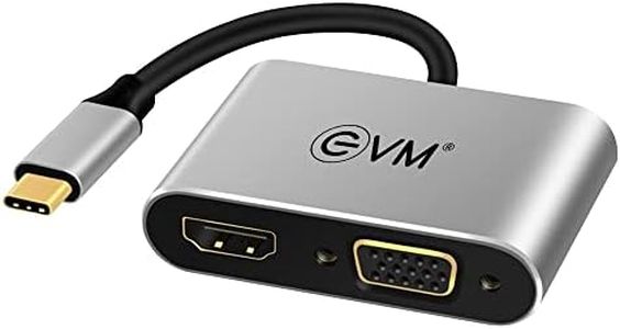 EVM 4-in-1 Type C Hub - HDMI+VGA Docking Station MultiPort with 4K HDMI, VGA, USB 3.0, PD Charging - Plug & Play Accessory for Laptop & Mobile - Silver Grey - 3 Years Warranty (EVMCHV)