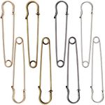 8X Extra Large Metallic Safety Pins