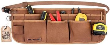 Texas Canvas Wares Tool Apron, Waist Apron, Tool Belt | Waxed Canvas Heavy Duty Work Apron, 11-Pocket