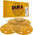 Dura-Gold Premium 6" Gold Sanding Discs - 600 Grit (Box of 50) - 17 Hole Pattern Dustless Hook & Loop Backing Sandpaper for DA Sanders, Aluminum Oxide Abrasive - Sand Automotive Paint Woodworking Wood