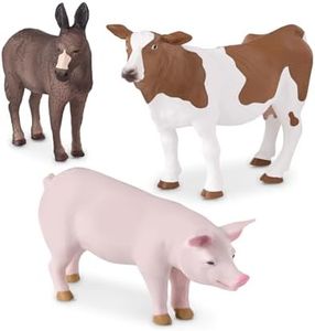 Terra by Battat – Farm Animals (Donkey, Cow, Pig) - Farm Animal Toys with Donkey Toy for Kids 3+ Pc, Multi