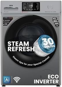 IFB 8 Kg 5 Star with 9 Swirl Wash, AI Powered, Wi-Fi, Fully Automatic Front Load Washing Machine (Senator MSN 8014, Steam Refresh Program with Eco Inverter, Metallic Silver)
