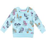 My Little Pony Toddler/Little/Big Girls French Terry Pullover Sweatshirt, Light Blue, 4T