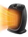 PELONIS PHTA1ABB Portable, 1500W/900W, Quiet Cooling & Heating Mode Space Heater for All Season, Tip Over & Overheat Protection,for Home, Office Personal Use, Black, 7 x 5.82 x 8.54 inches