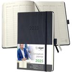 SIGEL C2519 Conceptum Weekly Planner 2025, Vertical Layout, Approx. A5, Black, hardcover, 2 Pages = 1 Week, 192 Pages