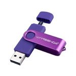 Wansenda S100 OTG USB Flash Drive 16GB 32GB 64GB 128GB USB 2.0 For Android Devices/PC/Tablet/Mac (64GB, Purple)