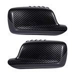 Astra Depot Compatible For Side Mirror Cover Cap 1999 2006 E46 E65 E66 330ci 323Ci 325Ci 328Ci 745i 750i 760i 2000-2008 Car Door - Left & Right (Carbon Fiber)