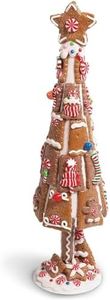 Okuna Outpost Gingerbread Christmas Tree, 15 Inch Christmas Decoration, Christmas Centerpiece for Table, Ideal for Family and Friends