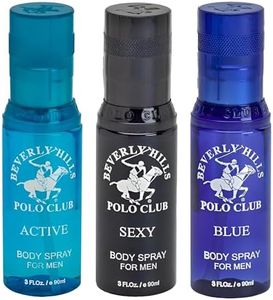 Beverly Hills Polo Club Men's Body Spray Collection Gift Set Featuring Luxury Designer Cologne Scents for Long Lasting Freshness BHPC 3 oz 3 Count (Silver)