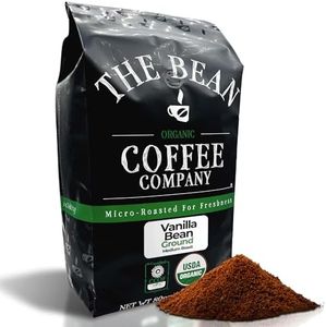 The Bean Organic Coffee Company Vanilla Bean, Medium Roast, Ground Coffee, 5-Pound Bag, Café molido tostado orgánico