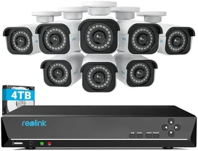 REOLINK 4K Security Camera System, RLK16-800B8 8pcs H.265 PoE Wired with Person Vehicle Detection, 8MP/4K 16CH NVR with 4TB HDD for 24-7 Recording