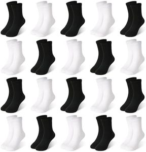ZERULETS 20 Pairs Toddler Socks Kids Boys Crew Socks 10-13 Years