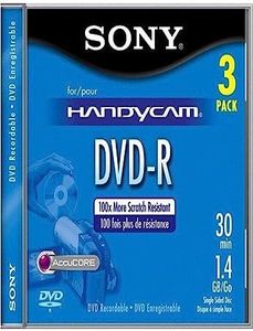 Sony 8cm DVD-R with Hangtab (3 Pack)