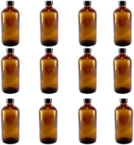 GSC International 408-5-DZ: 16oz Amber Round Boston Style Bottle with Size 28/400 Cap, Pack of 12