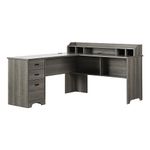 South Shore l Shaped Desk, Gray Maple