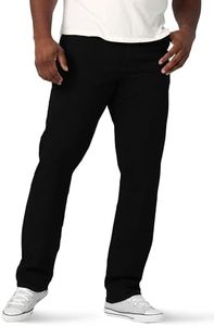 Lee Mens Big and Tall Extreme Motion Relaxed Straight Jean, Black, 60W x 32L