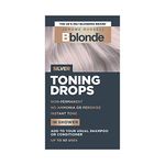 Jerome Russell Bblonde Silver Toning Drops - Non-Permanent Silver Hair Toner, Refresh & Maintain Blonde Hair Dye, Add Drops in Shower with Shampoo or Conditioner, 50 Uses, 1