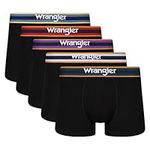 WRANGLER Men's Boxer Shorts in Black| Soft Touch Cotton Rich Trunks with Stretchy Elasticated Waistband | Comfortable and Breathable Underwear - Multipack of 5