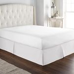 HC Collection Hotel Luxury Bed Skirt/Dust Ruffle 1800 Platinum Collection-SALE TODAY ONLY! on Amazon/14 inch Drop/Wrinkle & Fade Resistant, Linens! 100%!! (Full, White)