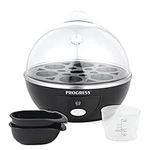 Progress EK2783P Electric Egg Boiler – Egg Cooker/Poacher/Steamer, for Soft, Medium or Hard-Boiled Eggs, Energy Efficient, Rack Holds Up to 6 Eggs, Includes Poaching Trays, Auto Shut Off, 430W