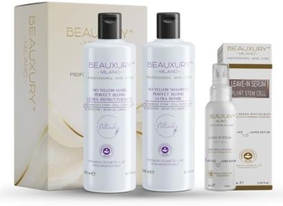 Kit Antigiallo Shampoo + Maschera + Leave in per capelli Biondi Decolorati e Trattati No Yellow specifico per capelli danneggiati dalla decolorazione e frequenti tinture Senza Siliconi e Parabeni