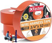 XFasten Wire Harness Tape Orange 3-Pack 3/4 Inch x 50-Feet Residue-Free Heat Resistant Automotive Wire Loom Tape Cloth Electrical Tape Automotive Fabric High Heat Cable Wrap Tape