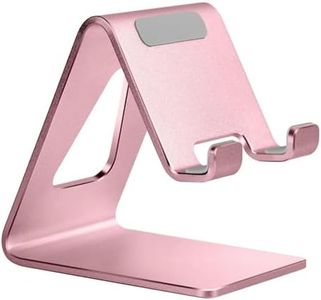 Aoviho Desk Cell Phone Stand, Phone Holder, Desktop Phone Cradle Dock for iPhone 14 13 12 pro 11 X Xs max 8 7 6 6s Plus SE 5 5S Samsung All Smart Phones (Rose Gold)