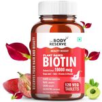 The Body Reserve Plant Based Biotin Tablets -120 Veg Tablets, Biotin from Sesbania with Amla, Grapeseed & Hair Multivitamins, Biotin helps Hair Growth, Strong Hair, Glowing Skin & Nails, For Men Women