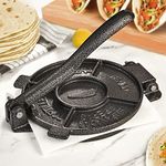 ARC Tortilla Press 6.5 inch, Cast Iron Tortilla Maker, Heavy Duty Tortillera Pataconera, Flour Tortilla Press, Roti Maker, Taco Maker, Taco Press, Black Gray