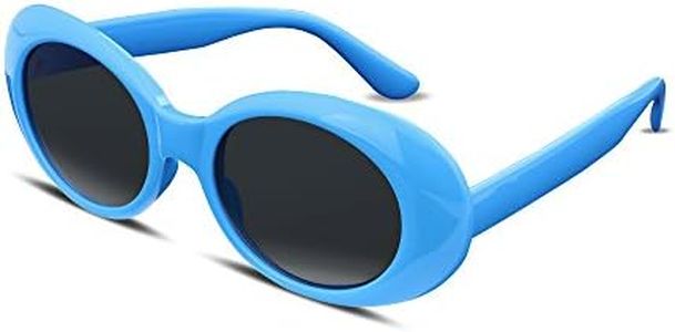 FEISEDY Sunglasses White Oval Clout Goggles for Women Men Retro Round Trendy Rimmed Clueless Costume Frame B2253