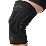 Rymora Knee Support Brace for Woman and Man- Knee Compression Sleeves, Comfortable and Secure Sleeve Supports for Weight Lifting, Running, Sports, Weak Joints, Fitness (L, Single, Black)