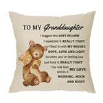 XUNLIZXY To My Granddaughter Pillowcase Gift,Funny Granddaughter Pillow Cover For Girls Birthday Christmas Granddaughter Gift From Grandparents Cushion Cover 18"x 18"