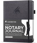 Clever Fox Notary Journal – Notary Public Journal of Notarial Acts – Hardcover Notary Log Book – Notary Supplies – 612 Record Entries, Numbered Pages, Hardcover, 8.5x11″ (Silver Black)