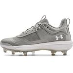 Under Armour Women's Glyde Mt TPU Softball Shoe, (104) Baseball Gray/Baseball Gray/White, 12