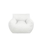 Giant Bean Bag Chair,Bean Bag Sofa Chair with Armrests, Bean Bag Couch Stuffed High-Density Foam, 3D Quilted Fabric Lazy Sofa Comfy Chair,Large BeanBag Chair for Adults in Livingroom,Bedroom (Cream)