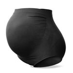 SUNNYBUY Women's Maternity High Waist Underwear Pregnancy Seamless Soft Hipster Panties Over Bump, Black, XL