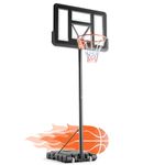 DUMOS 4.2-10ft Adjustable Height Portable Basketball Hoop Outdoor for Kids/Youth/Adult, 44 Inch Shatterproof Backboard w/Shock Absorbent Rim, Fillable Base, 2 Wheels for Swimming Pool/Indoor