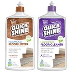 Quick Shine 2 Pack Smart Combo- Includes 1 Hardwood Floor Cleaner & 1 Floor Polish-Luster w/Plant-Based Carnauba 27oz | Safer Choice | A Clean That Can Be Seen!