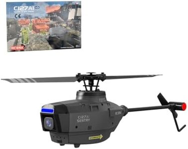 Goekhyrani Remote Control Helicopter Model, C127AI Scout Drone Model 2.4G RC 4CH Single-Rotor Brushless Helicopter Model Without Aileron, Flight for Beginners (RTF Version/Black)