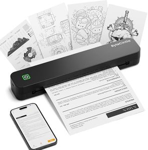 ByteCintia Portable Printer for Travel, C80 Bluetooth Thermal Printer Supports A4 8.5 x 11 Inch US Letter, Inkless Printe Compatible with Android and iOS & Laptop for Office, Car and Home, Black