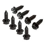 License Plate Screws,Rustproof Black License Plate Screws for Securing License Plates, Frames and Covers on Cars and Trucks -Set of 8 (Black Zinc Plated)