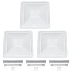 HECASA 3pcs 14" RV Roof Vent Cover Compatible with Ventline Previous to 2008 and Elixir Vents Starting 1994 PP Vent Lid Polycarbonate White