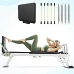 Pilates Reformer, PAETA Foldable Reformer Pilates Machine for Home Use, with Dual Resistance- Springs and Cords, Pilates Equipment for Home Workouts with Jump Board, Up to 400 LBS