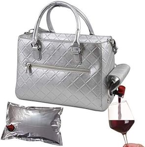 PrimeWare Insulated Drink Purse w/ 3L Bladder Bag | Thermal Hot and Cold Storage | Portable Drinking Dispenser for Wine, Cocktails, Beer, Alcohol | PU Leather Finish