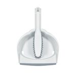 Lola Products Clip On Dust Pan and Brush Set | Easy Dust Catching Rubber Lip for Dusting | Fine Flagged Poly Fiber Bristles | Picks Up Fine Dust, Dirt, and Debris | Hang Hole for Easy Storage System