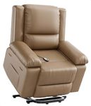 GarveeHome Oversized Wide Power Lift Recliner Chair - Heat and Massage, Adjustable Back and Legs, PU Leather Electric Lift Chair Designed for The Elderly and People with Mobility impaired