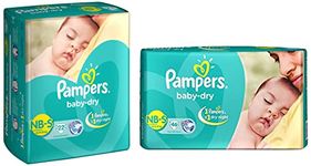 Pampers Baby Dry Diapers, New Born, 22 Count & Pampers Baby Dry Diapers - 46 Count (New Born)