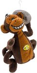 Multipet Deedle Dude 8-Inch Singing Monkey Plush Dog Toy, Brown