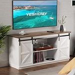 YESHOMY Farmhouse TV Stand and Ente